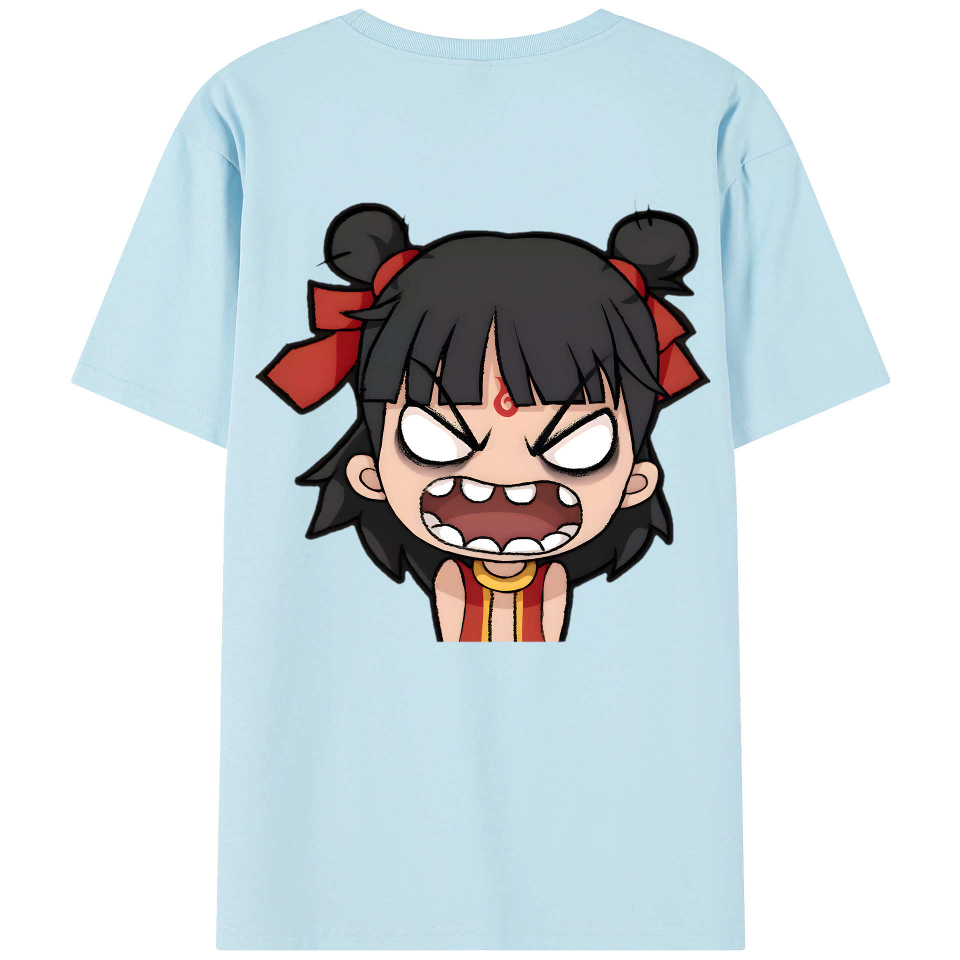 （画像用） Ne Zha 2 ナタ 魔童の大暴れ 綿100％半袖Tシャツ（背面プリント）